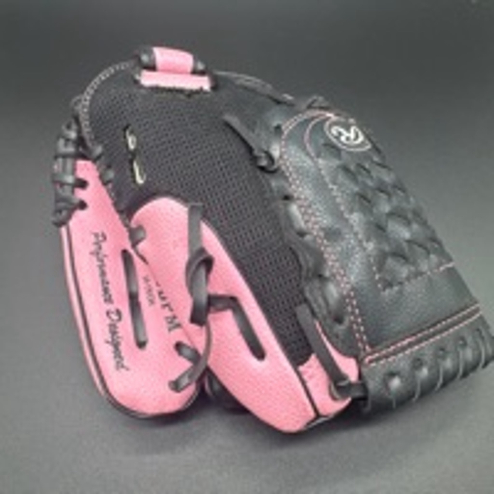 Rawlings Girls Baseball Glove 10 inch Black Pink
